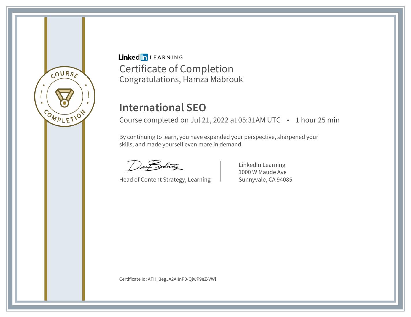 International SEO certificate