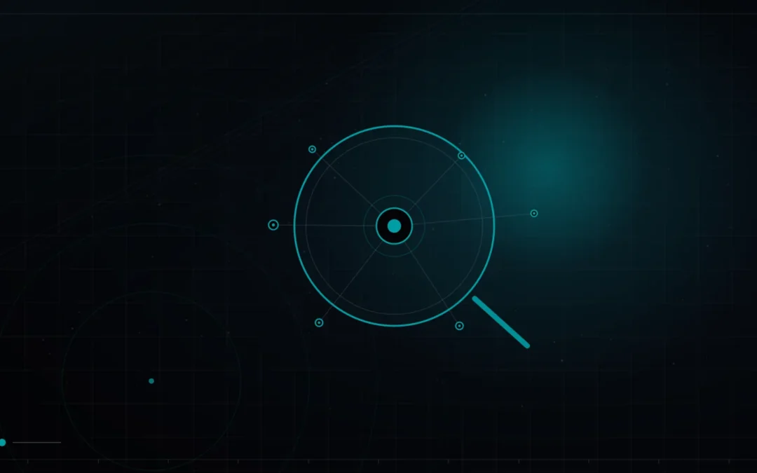 Glowing magnifying glass motif symbolizing search analysis – Audit