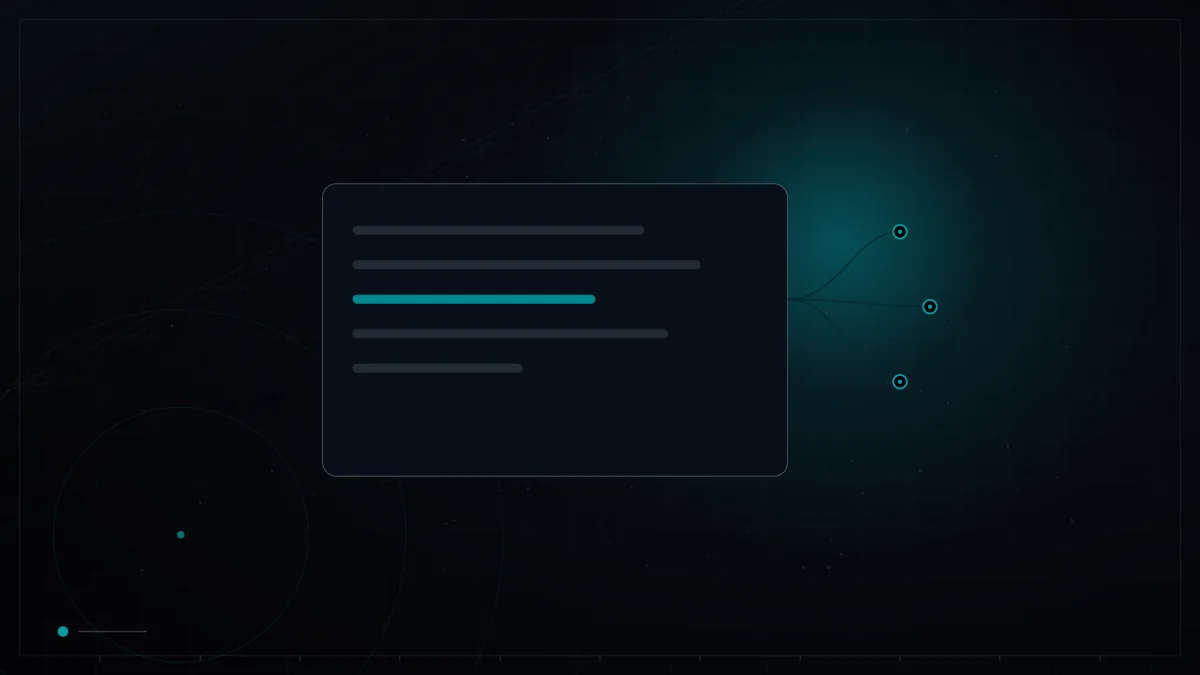 AI answer card with a highlighted line and cited source nodes – Audit