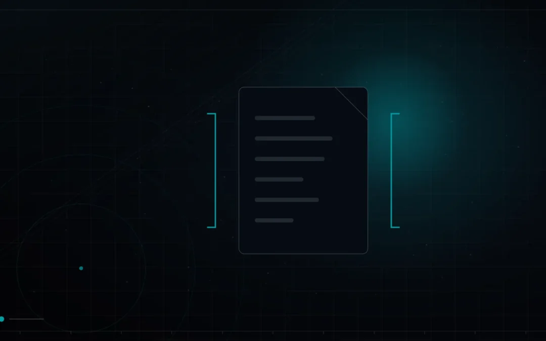 Structured document framed by code brackets – Arabic Ad Copy