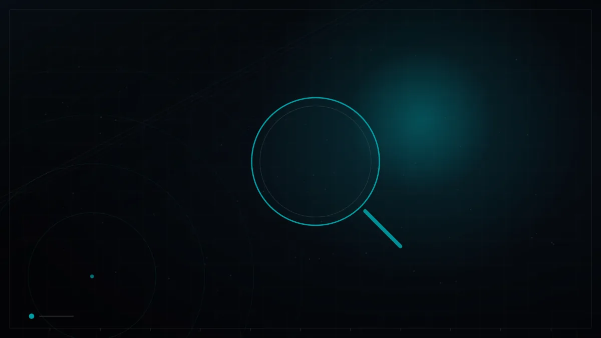 Motif de loupe lumineuse symbolisant l'analyse de recherche – GEO arabe