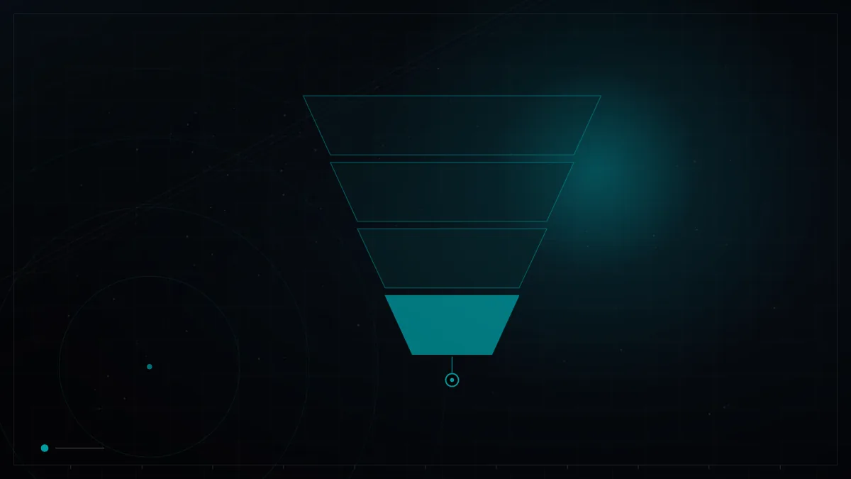 Conversion funnel narrowing through stages toward a conversion point – B2B Lead Gen Ads