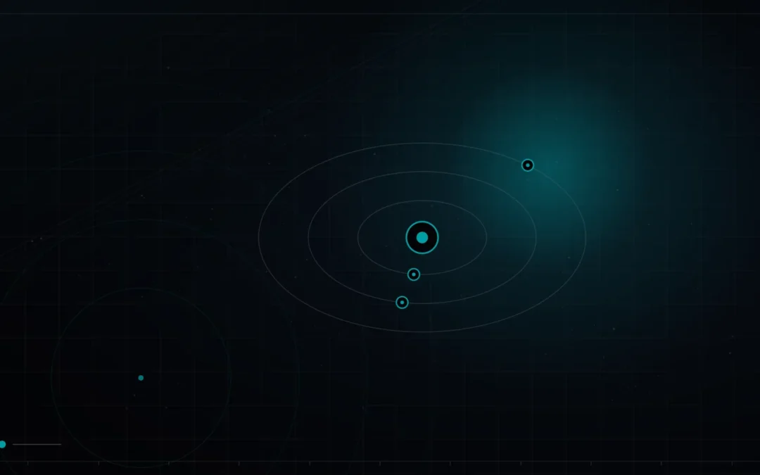 Orbital rings circling a glowing central point – Positioning