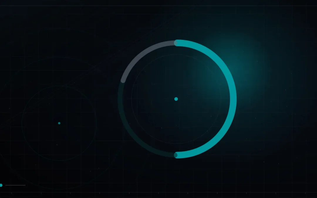 Donut chart splitting a budget into glowing segments – Measuring Content Marketing ROI