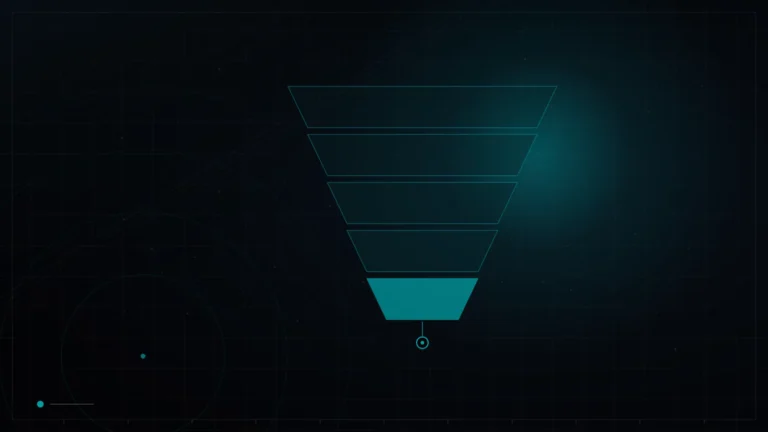 Conversion funnel narrowing through stages toward a conversion point – E-commerce Marketing in Qatar