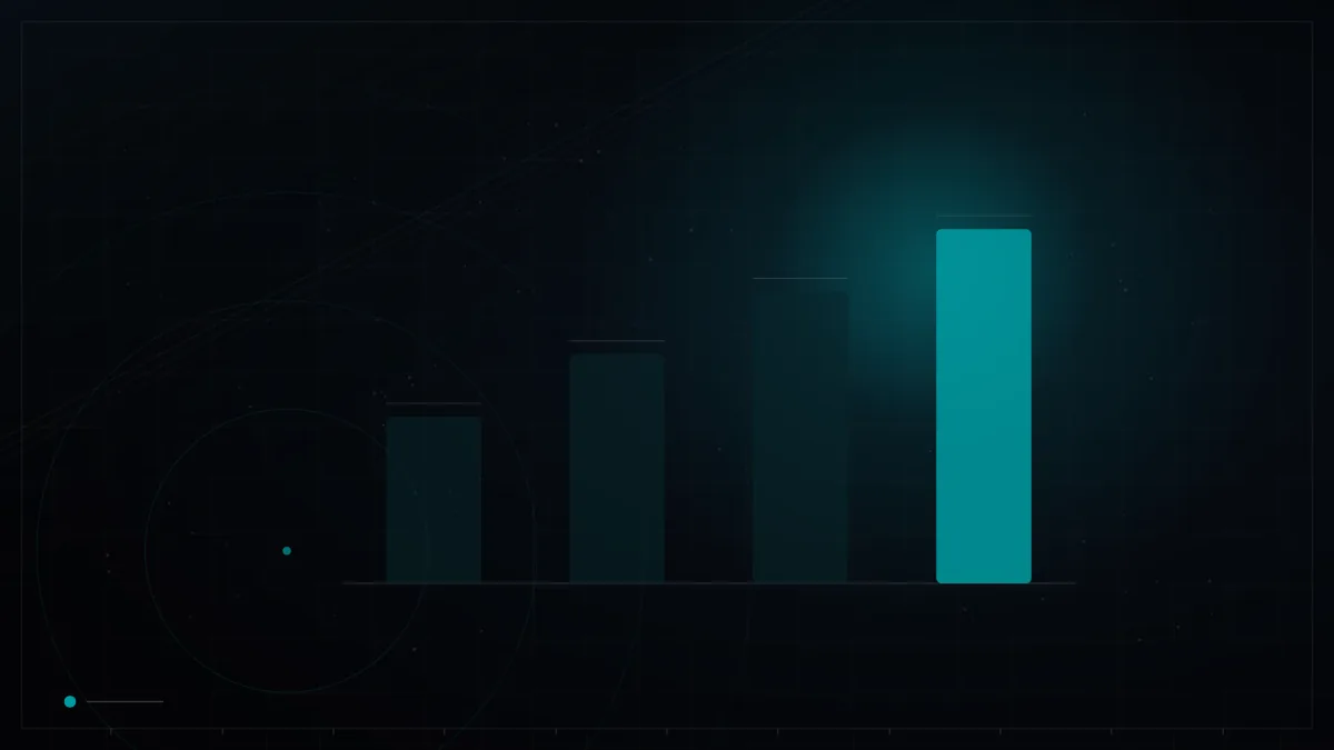 Dark branded bar chart with one highlighted metric – Financial Services Marketing in Qatar