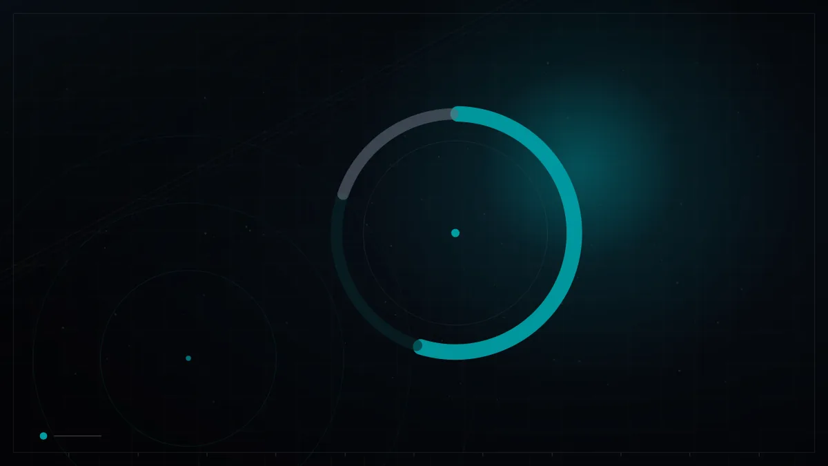 Donut chart splitting a budget into glowing segments – GA4 for Business Owners