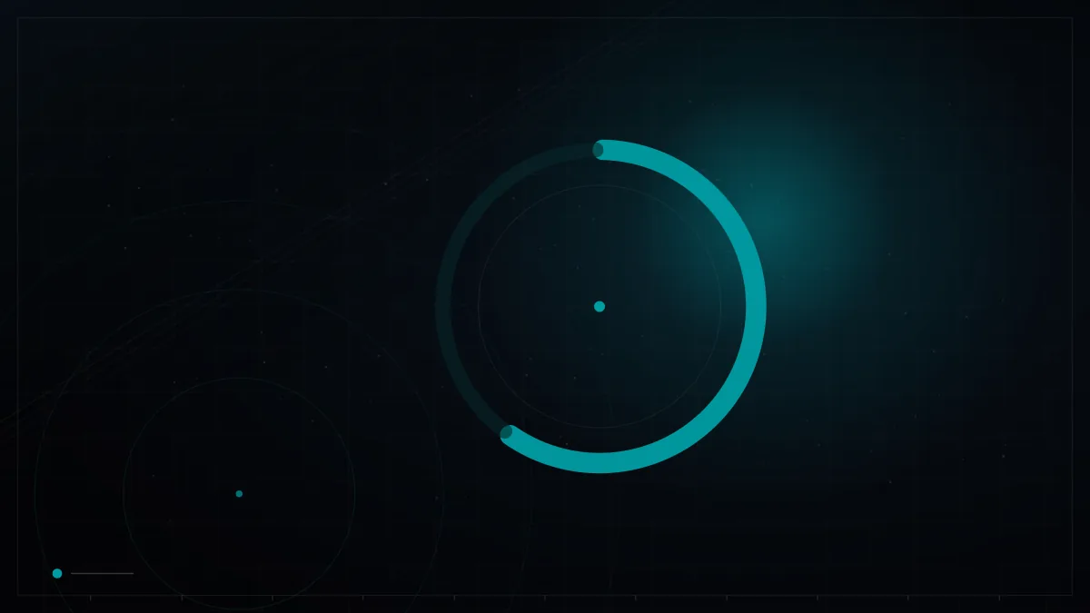 Donut chart splitting a budget into glowing segments – GEO vs SEO