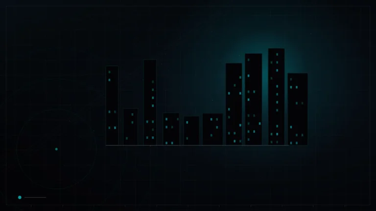 City skyline with lit windows at night – Industrial and Manufacturing Marketing