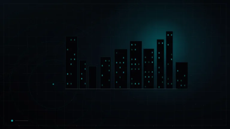 City skyline with lit windows at night – Interior Design and Fit-Out Marketing in Qatar