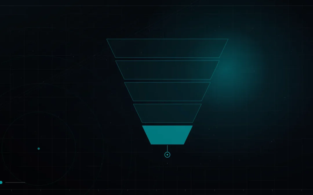 Conversion funnel narrowing through stages toward a conversion point – Anatomy of a Landing Page That Sells