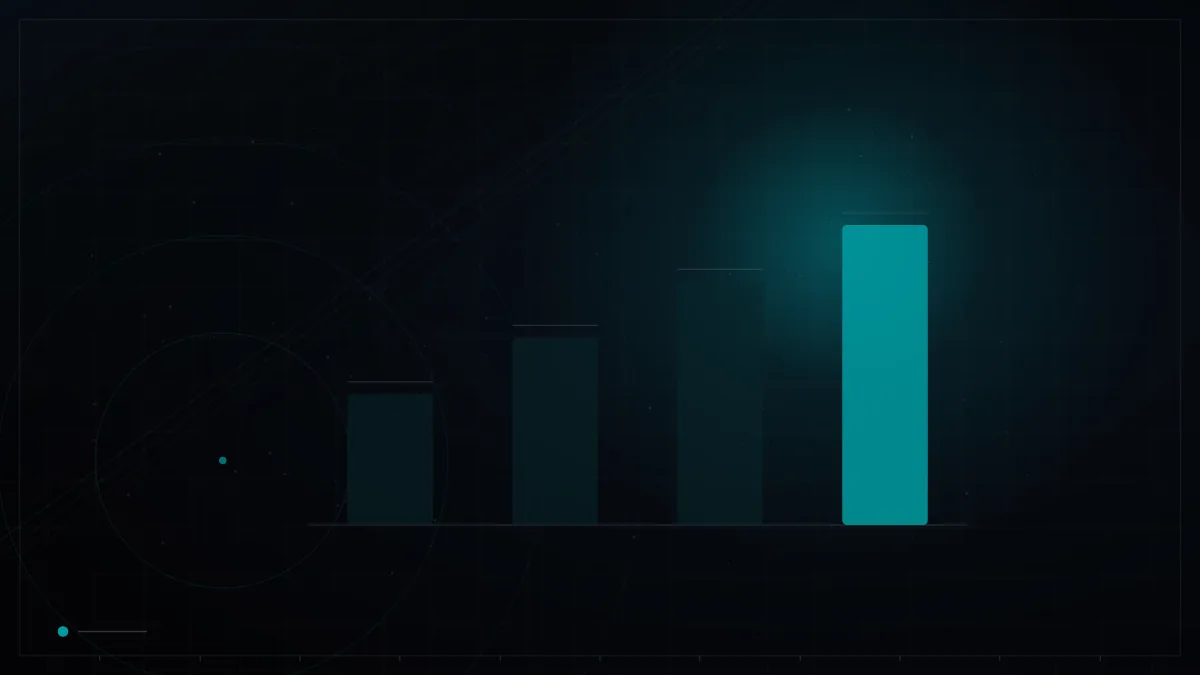 Dark branded bar chart with one highlighted metric – Lead Generation in Doha
