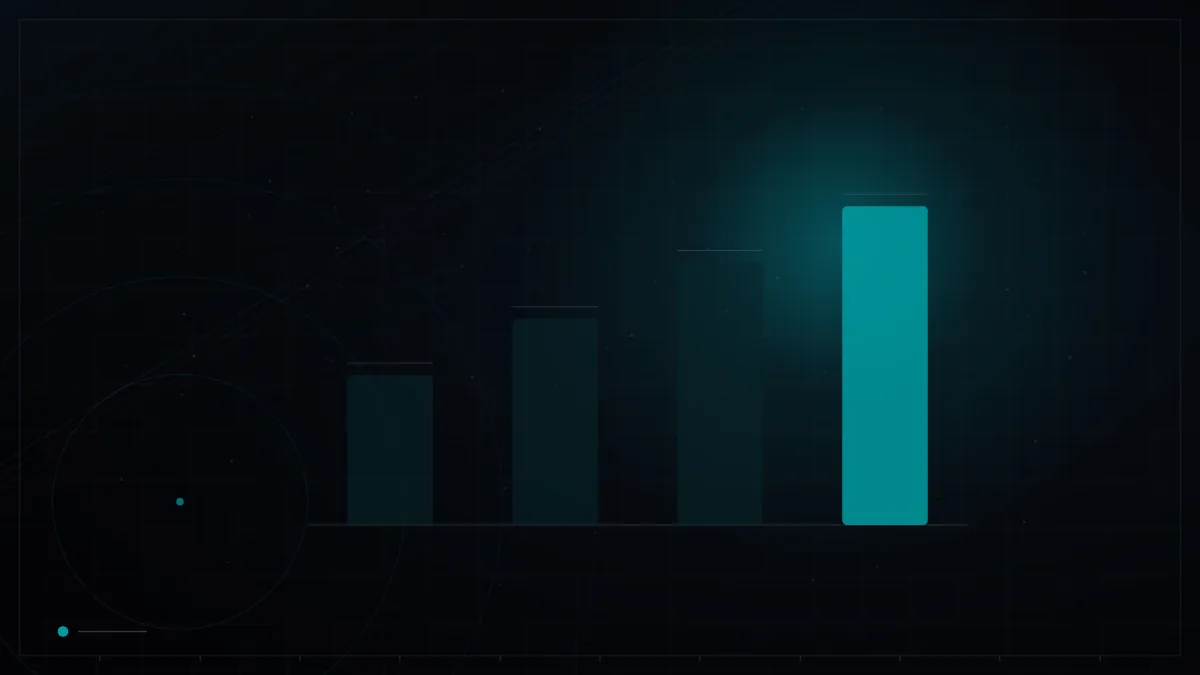 Dark branded bar chart with one highlighted metric – Local SEO in Qatar