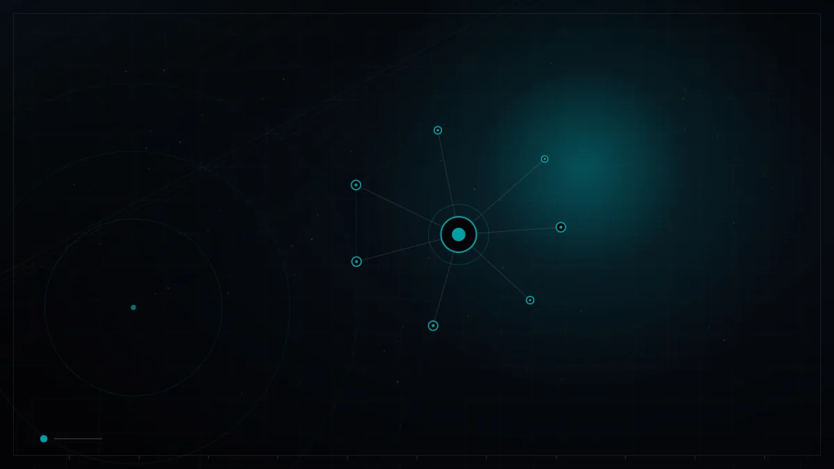 Network of connected nodes around a central hub – Marketing Team Structure