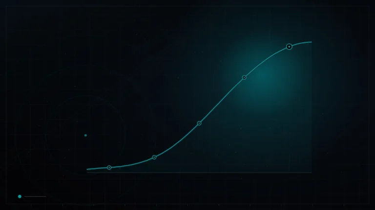 Dark branded graphic of a rising growth curve with milestone markers – SEO for a New Website