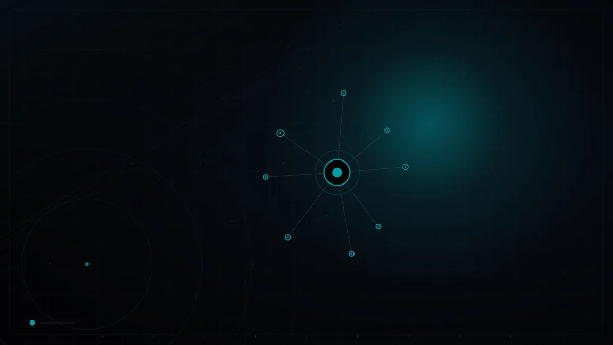 Network of connected nodes around a central hub – Perplexity Marketing
