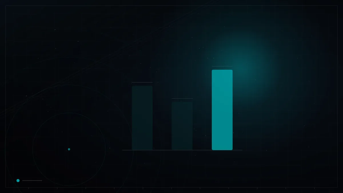 Dark branded bar chart with one highlighted metric – PPC Agency vs In-House