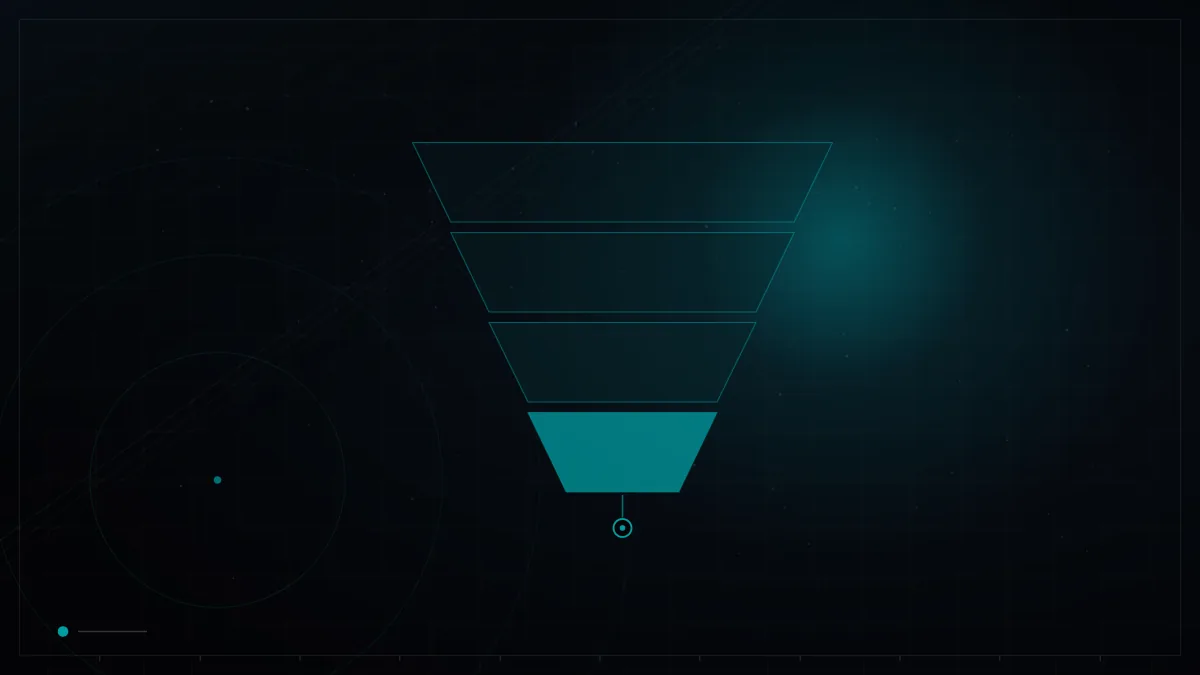Conversion funnel narrowing through stages toward a conversion point – SaaS Marketing for MENA Startups