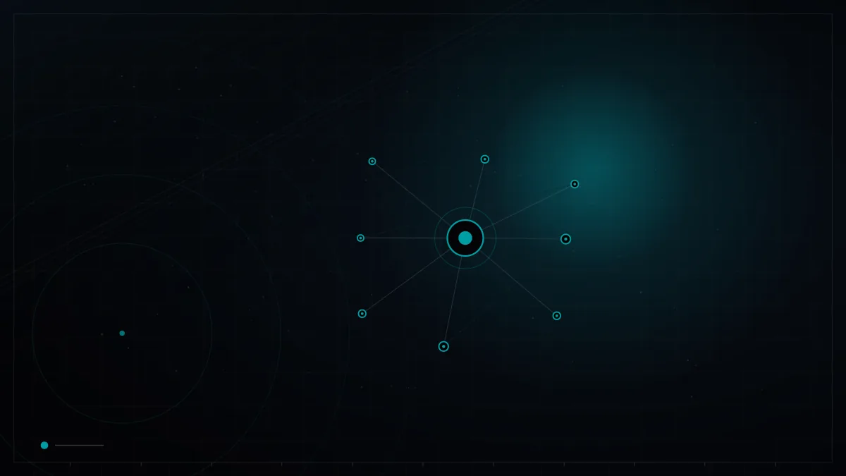 Network of connected nodes around a central hub – Schema for AI
