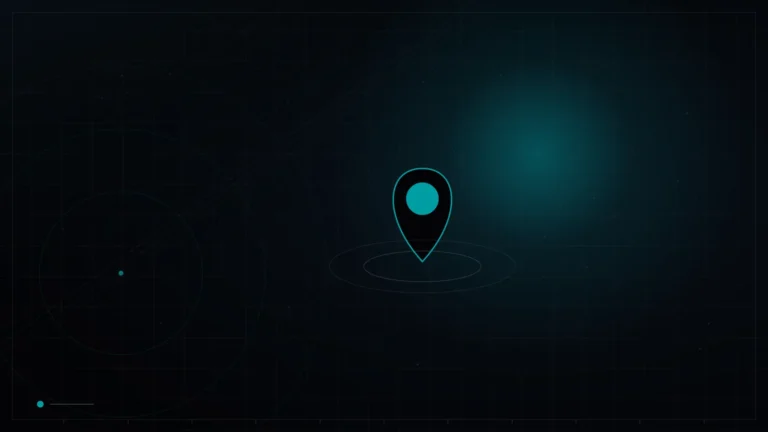 Location pin with radar rings marking a local market – Travel Agency Marketing in the Gulf